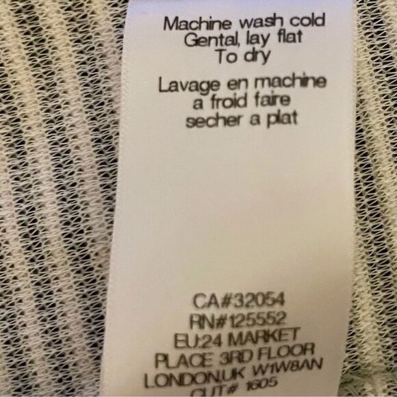 ANTHROPOLOGIE DOLAN Short Sleeve Striped Top White Black Women’s Size Medium - Picture 6 of 6